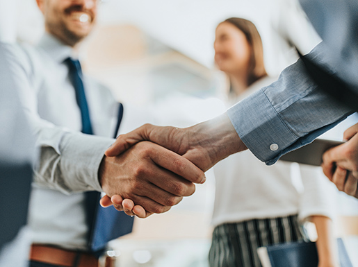 Two men shaking hands